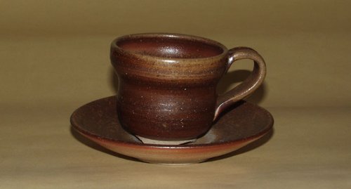 備前焼　コーヒー碗皿　陶印有り 備前焼 コーヒー盌皿 桟切 紙箱入り | 興楽園